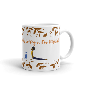 "Thanks to Yoga, I'm Blissful." Mug