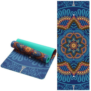 Lotus Pattern Suede Yoga Mat