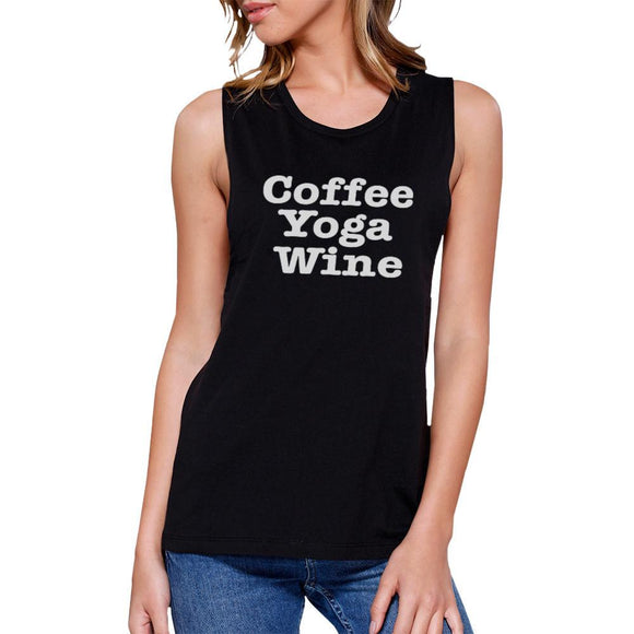 Coffee Yoga Wine Work Out Muscle Tee Cute Workout Sleeveless Tank