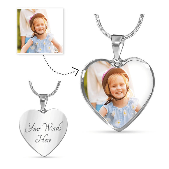 Custom Necklace With Image and Engraved Message