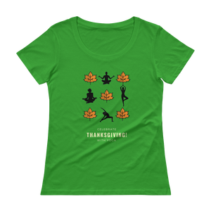 "Celebrate Thanksgiving With Yoga" Ladies' Scoopneck T-Shirt