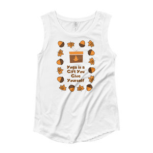 "Yoga is a Gift You Give Yourself" Ladies’ Cap Sleeve T-Shirt