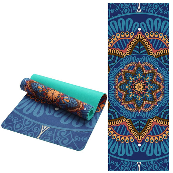 Lotus Pattern Suede Yoga Mat
