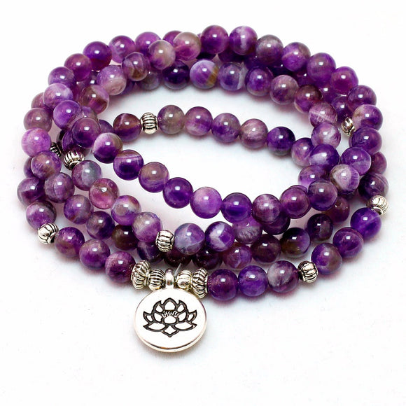 Natural Purple Crystal Chakra Bracelet