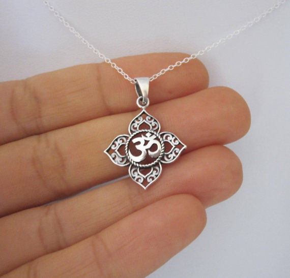 Lotus silver pendant necklace