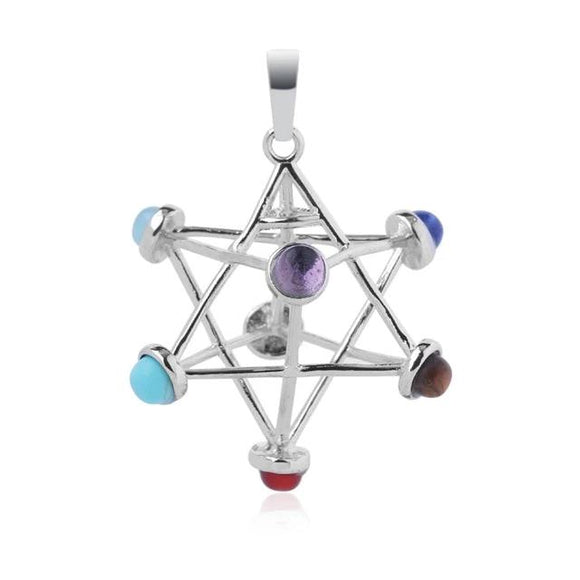Chakras Star Pendant and Necklace