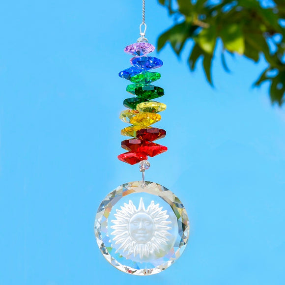 Handmade Crystal Glass Sun Charm Chakra Suncatcher